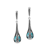 AE-1178-TQ Sterling Silver Earring With Turquoise Jewelry Bali Designs Inc